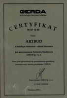 Certyfikat Artbud - drzwi antywłamaniowe